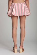 Striped Stretch Cotton Micro Skort