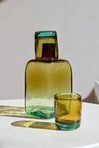 Bedside Carafe in Aqua/Amber