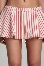 Striped Stretch Cotton Micro Skort