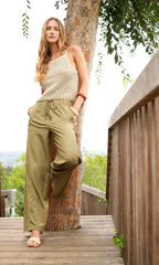 Paisley Wide Leg Pull On Pants