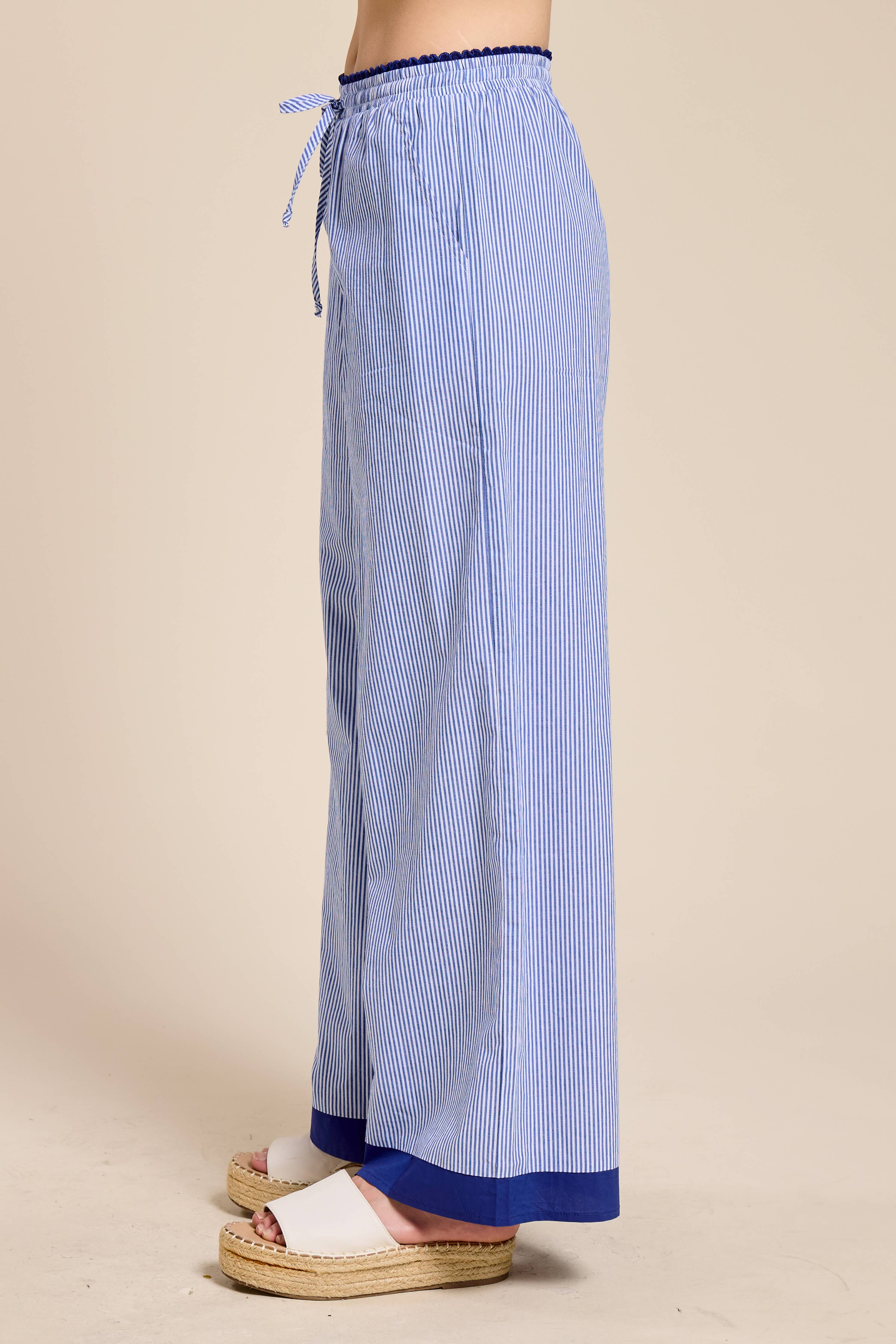 Cote Bleue Embroidered Stripe Pants