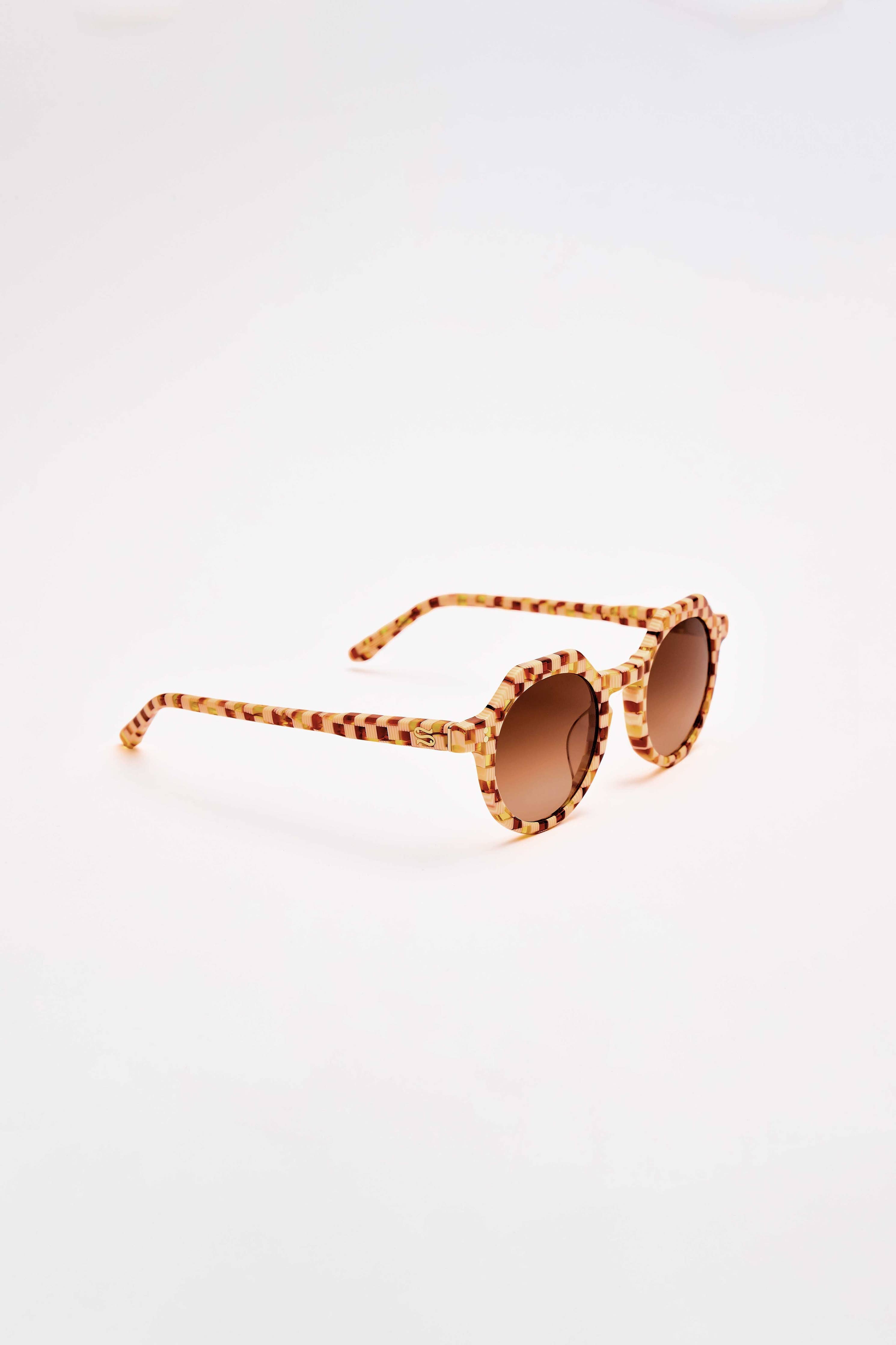 Georgie Toasted Moxie Checkered Sunglasses