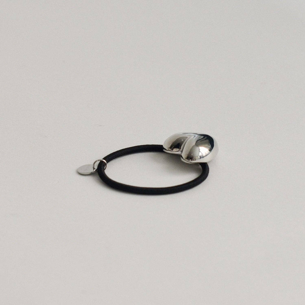 Silver Heart-Shaped Metal Cuff Hair Tie
