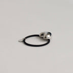 Silver Heart-Shaped Metal Cuff Hair Tie