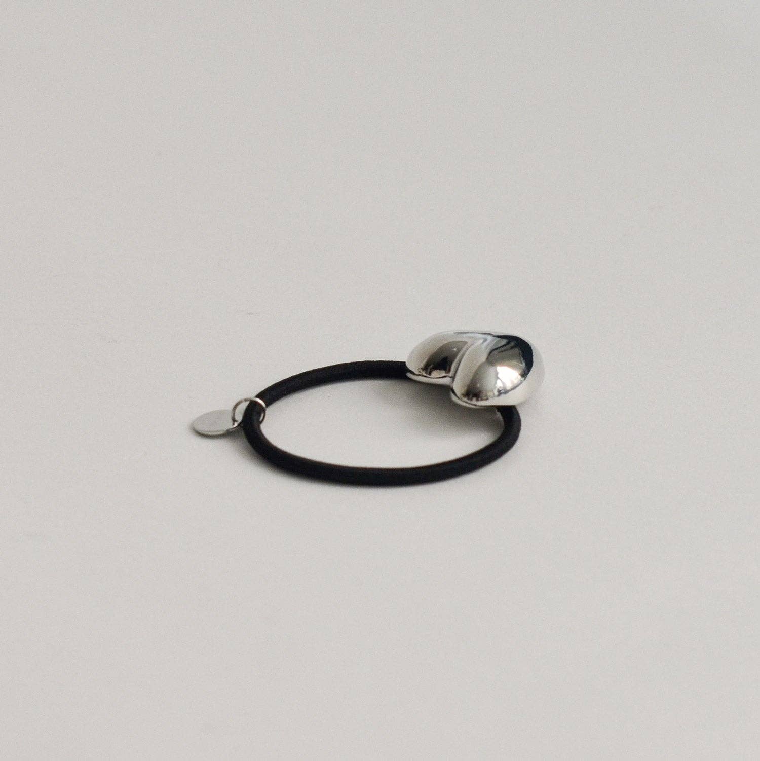 Silver Heart-Shaped Metal Cuff Hair Tie