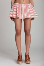 Striped Stretch Cotton Micro Skort
