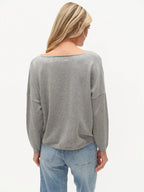Lovie Graphic Heart V-Neck Sweater