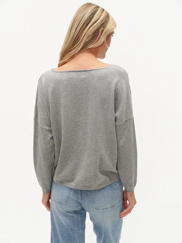 Lovie Graphic Heart V-Neck Sweater