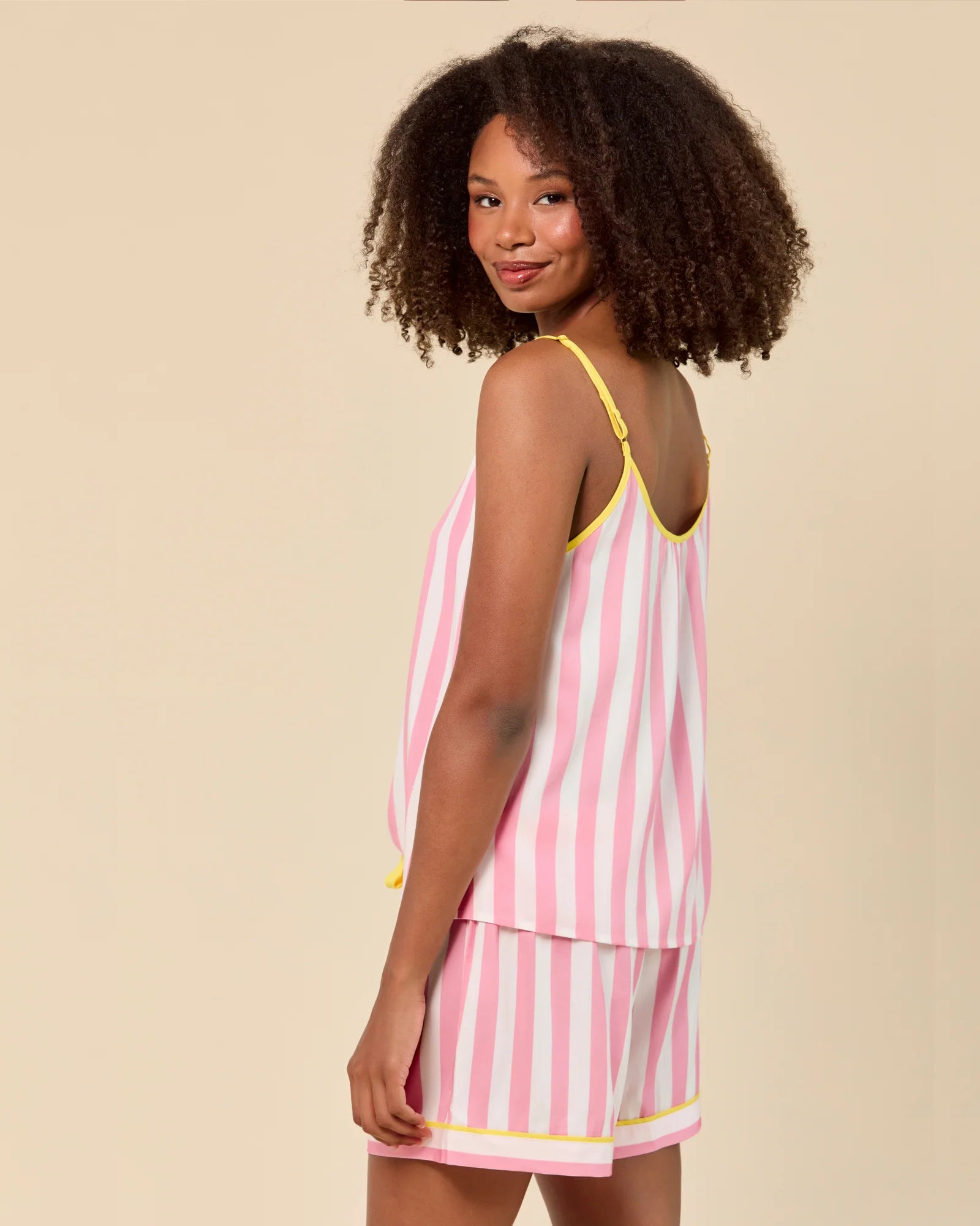 Retro Stripe Cami Pajama Shorts Set