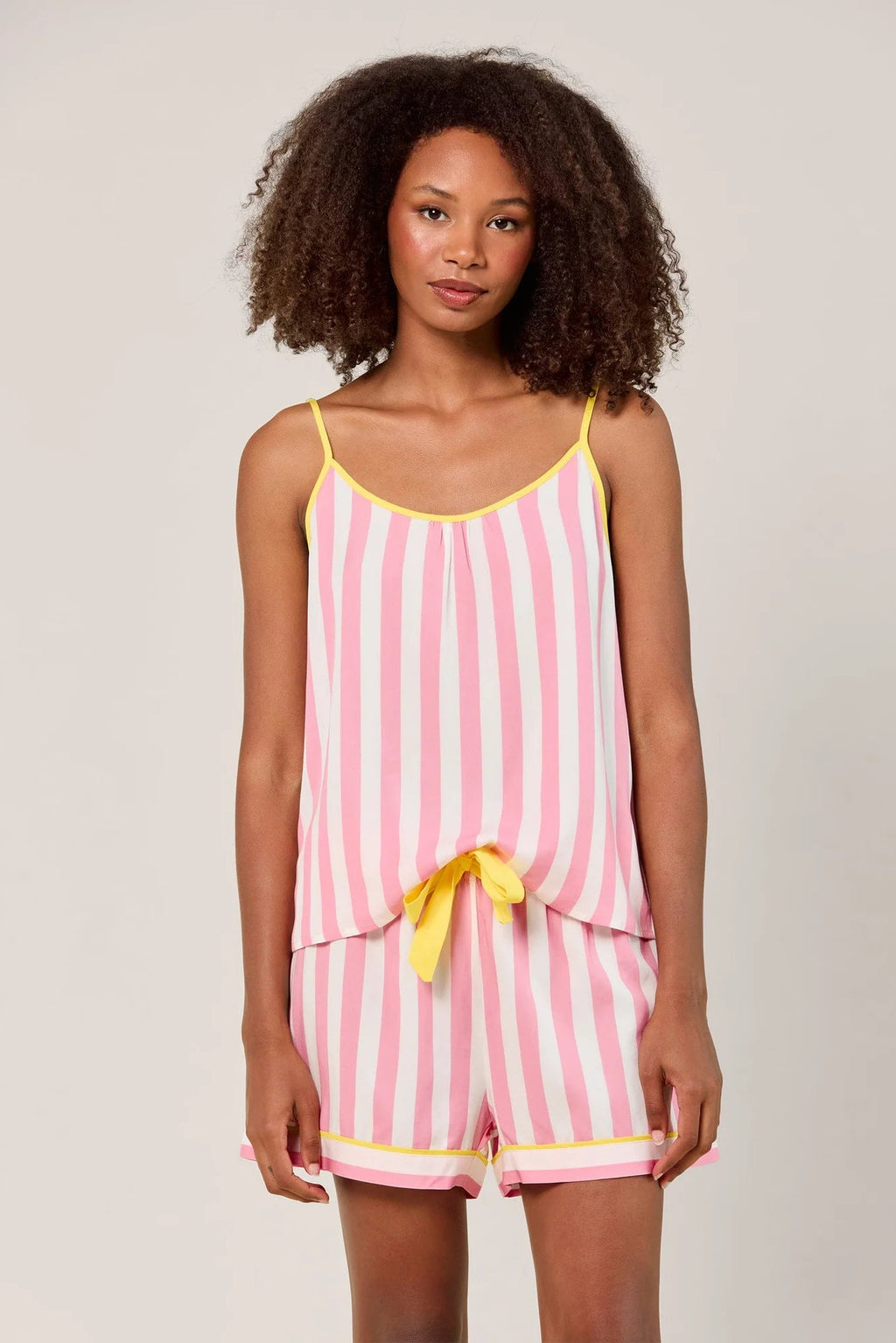 Retro Stripe Cami Pajama Shorts Set