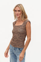 Roxie Cheetah Square Neck Top