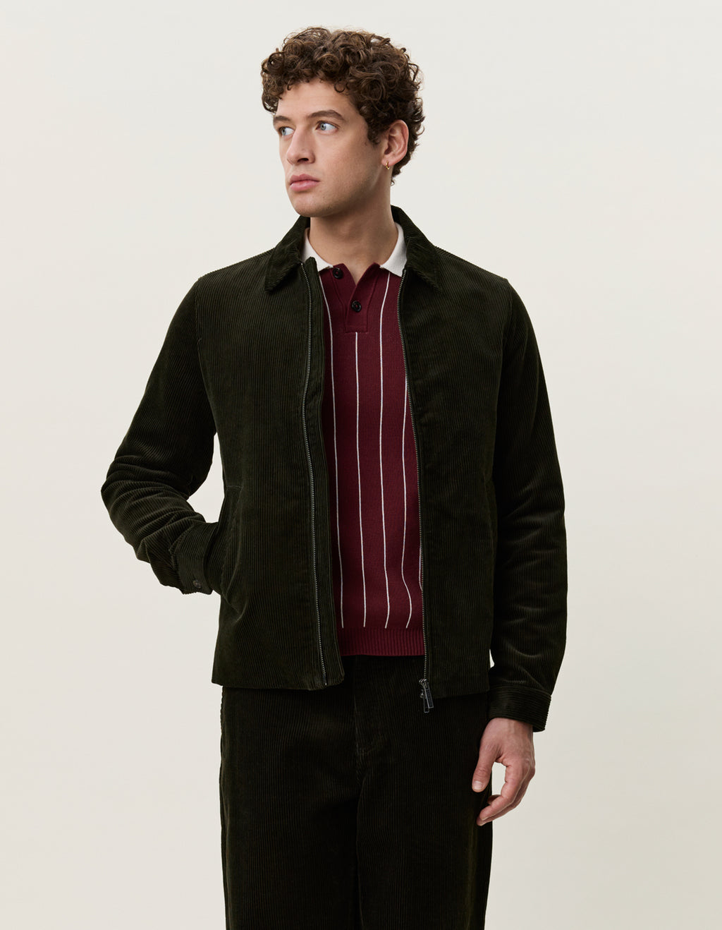 Corduroy Zipper Coach Jacket