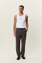 Pinstripe Tapered Suit Pants