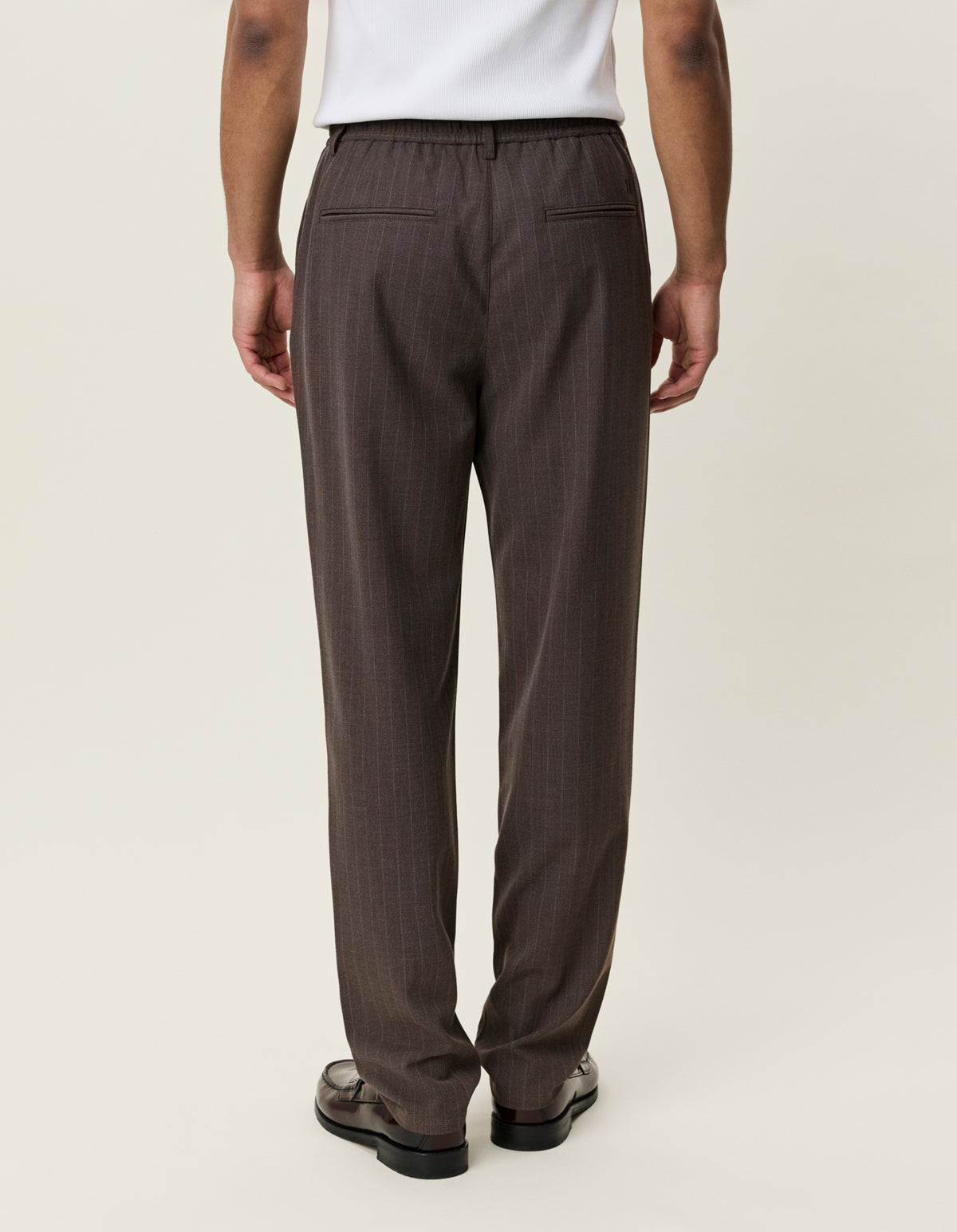Pinstripe Tapered Suit Pants