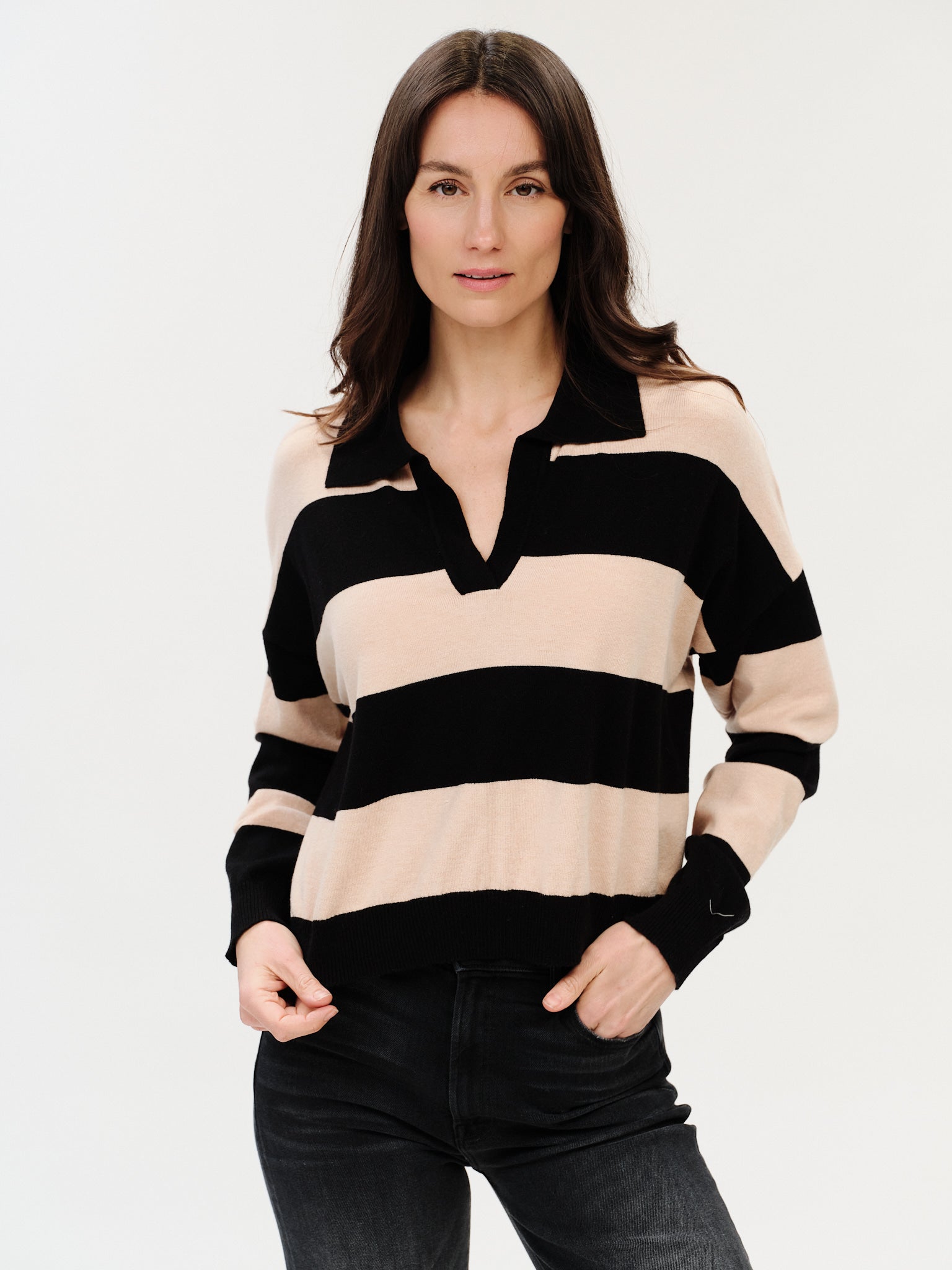 Kate Striped Collared Sweater