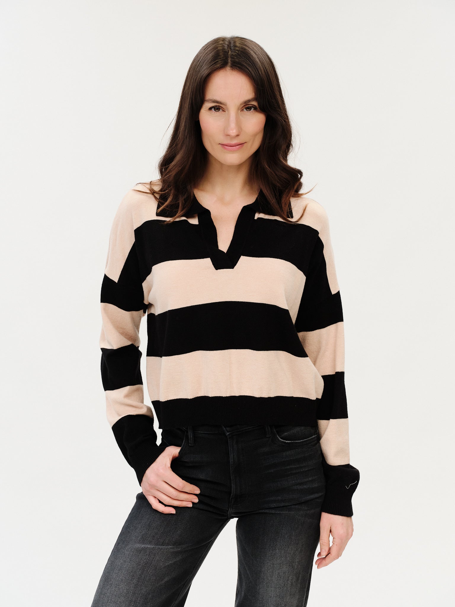 Kate Striped Collared Sweater