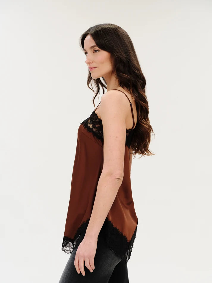Viola Asymmetrical Satin Tank