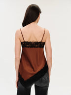 Viola Asymmetrical Satin Tank