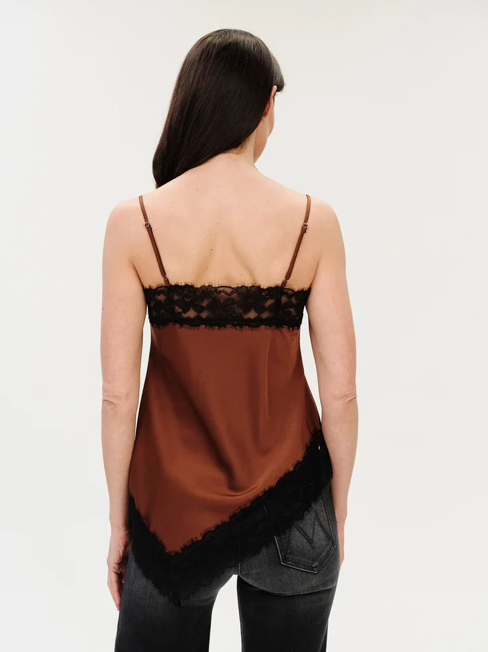 Viola Asymmetrical Satin Tank