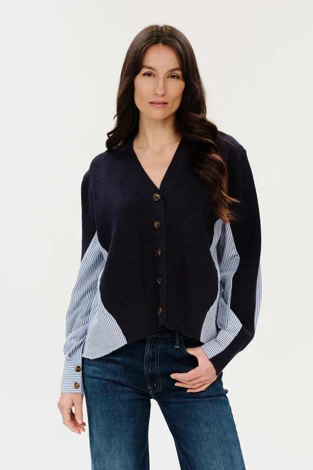 Zari Poplin Striped Sweater