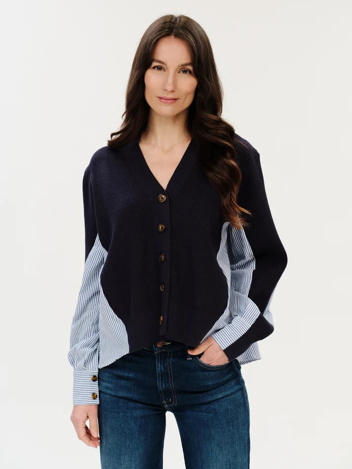 Zari Poplin Striped Sweater