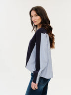 Zari Poplin Striped Sweater